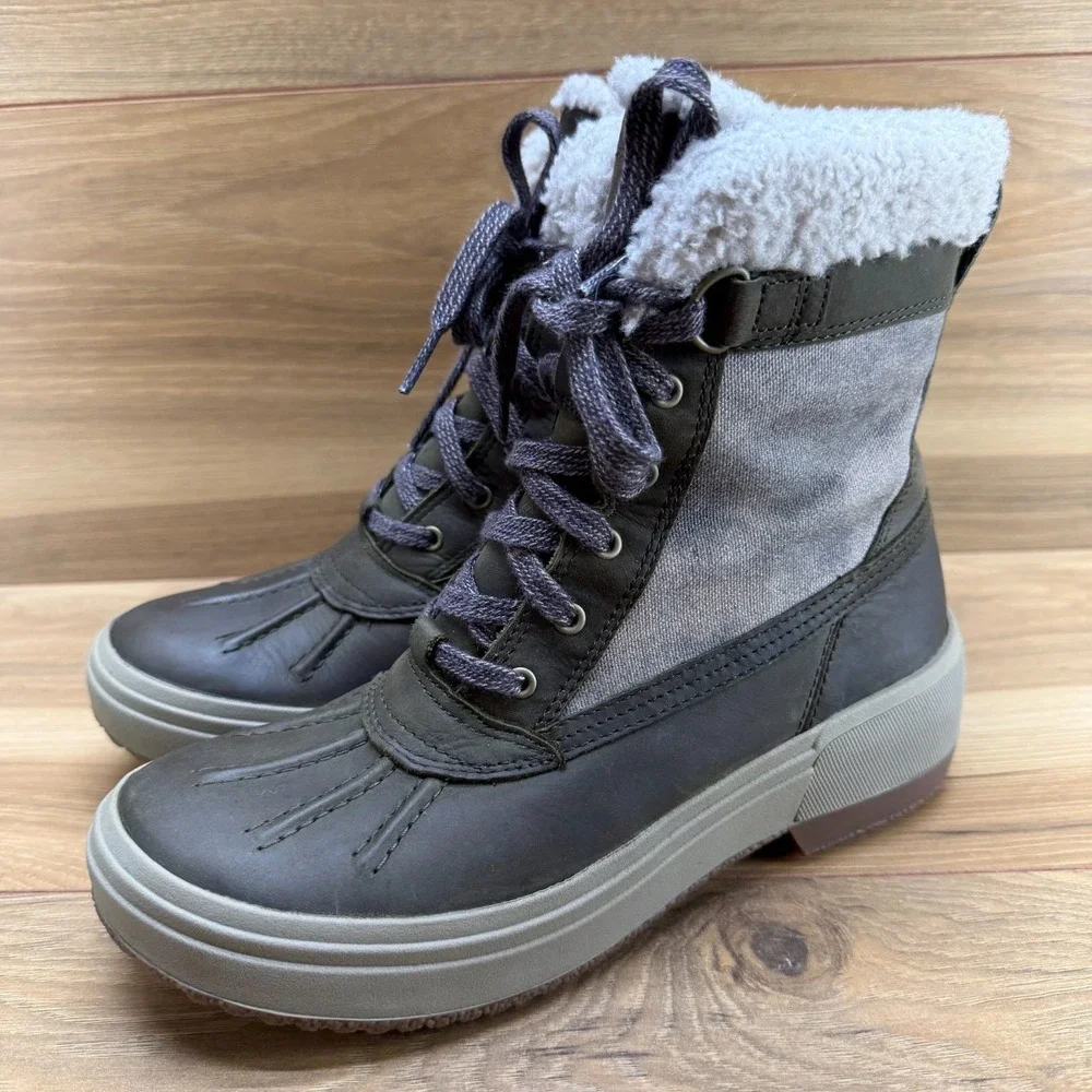 Merrell Haven Mid Lace Up‎ Polar Boots Womens 6 Olive Leather Waterproof